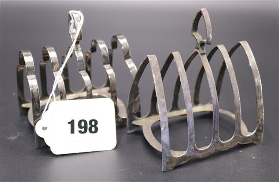 2 silver toast racks